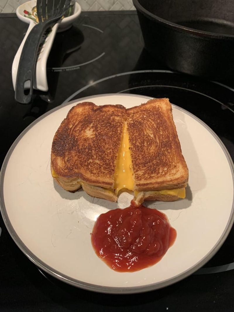 Grilled Cheese Dipped In Ketchup