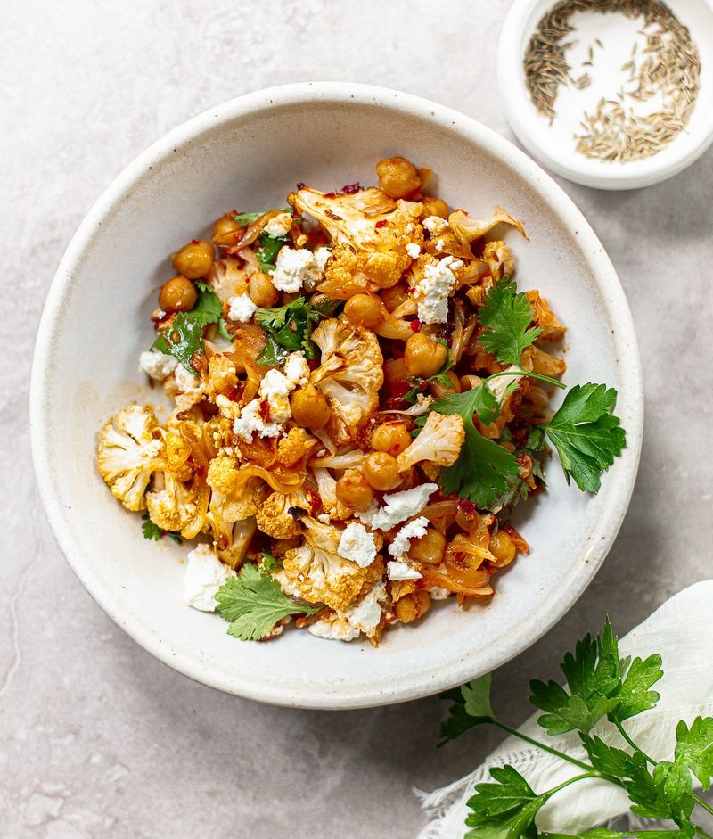 Harissa Roasted Vegetable And Chickpea Bowl