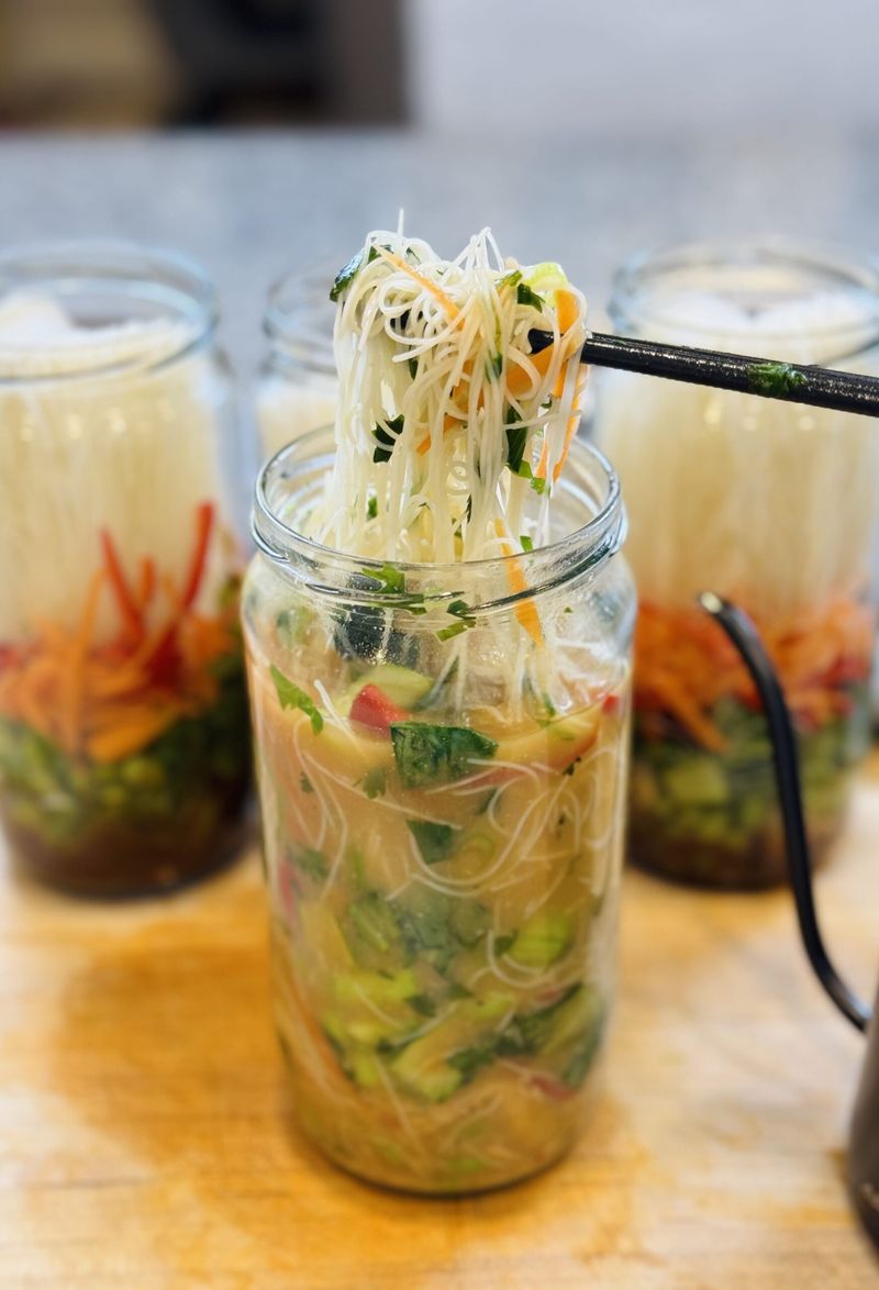 Mason Jar Ramen With Veggies And Miso Paste