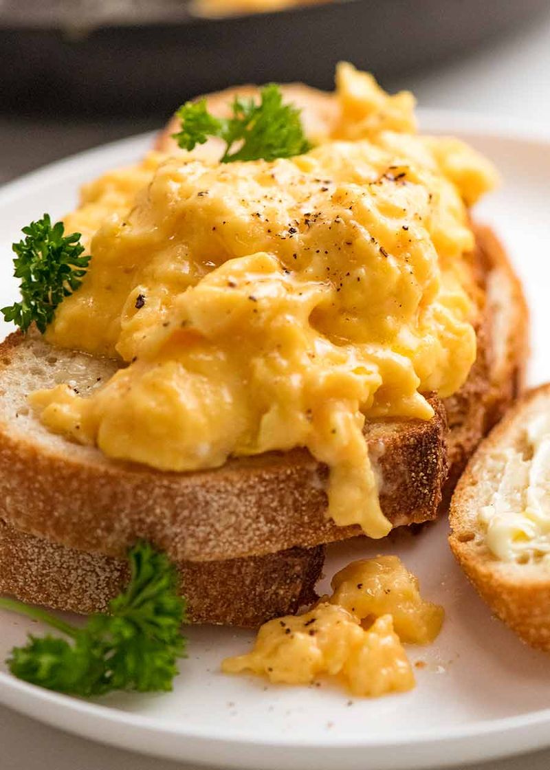 Scrambled Eggs And Buttered Toast
