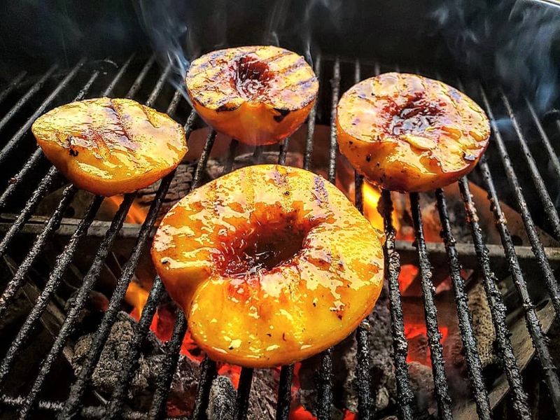 Bourbon-Glazed Grilled Peaches