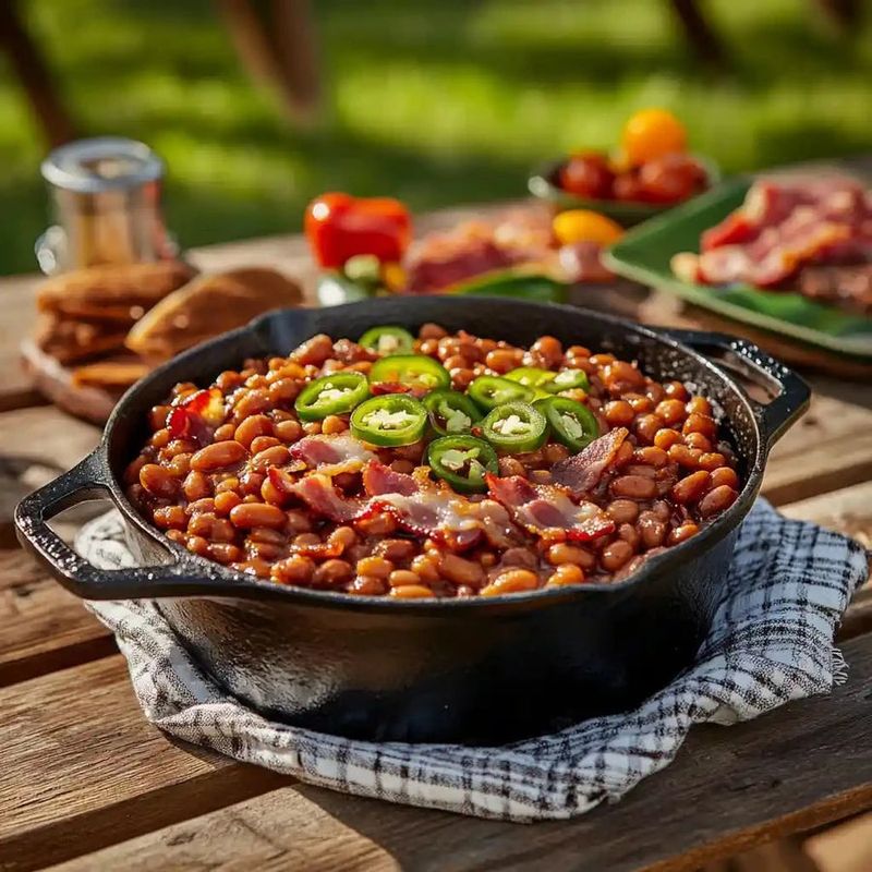 BBQ-Style Baked Beans (Grilled In Cast Iron)