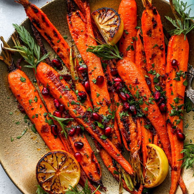 Spicy Grilled Carrots With Harissa