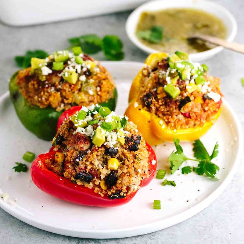 Spiced Turkey and Vegetable Stuffed Peppers