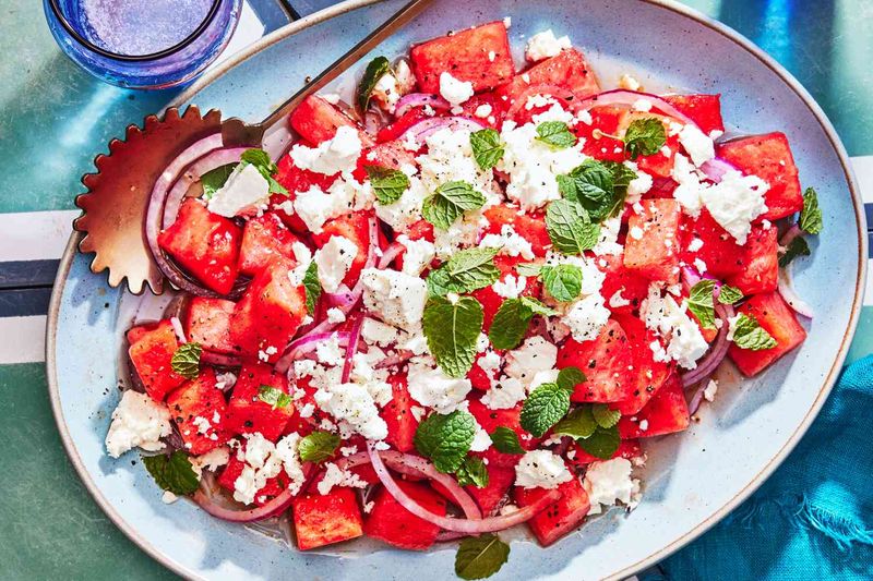 Watermelon Feta Salad With Mint