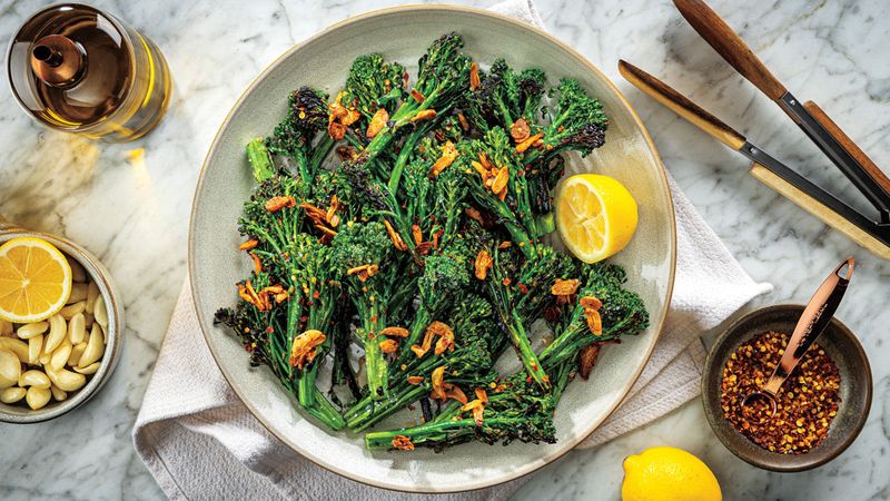 Charred Broccolini With Garlic Oil