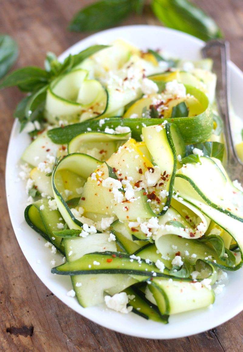 Zucchini Ribbons With Lemon And Feta