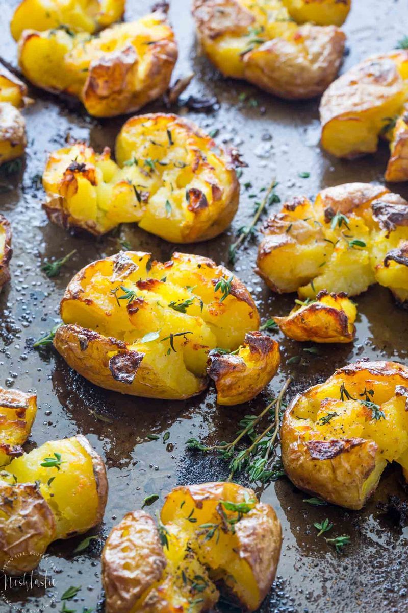 Smashed Potatoes With Olive Oil