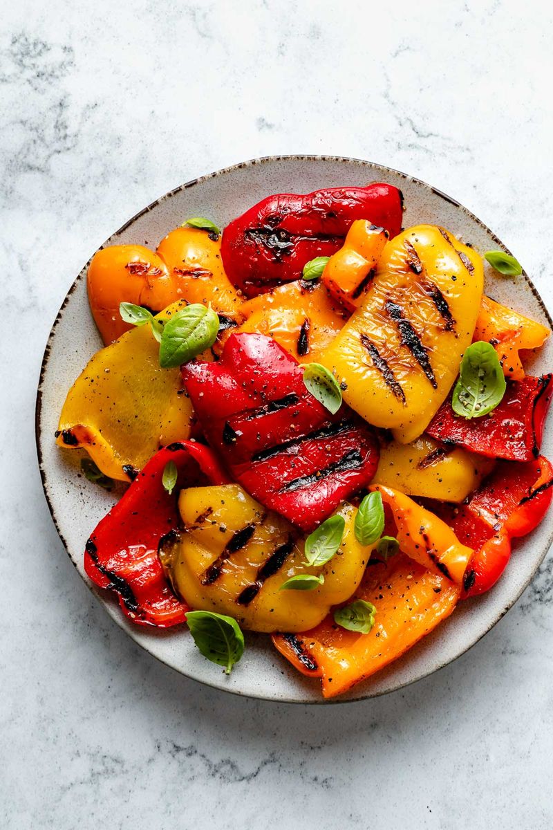 Fire-Roasted Bell Peppers With Basil