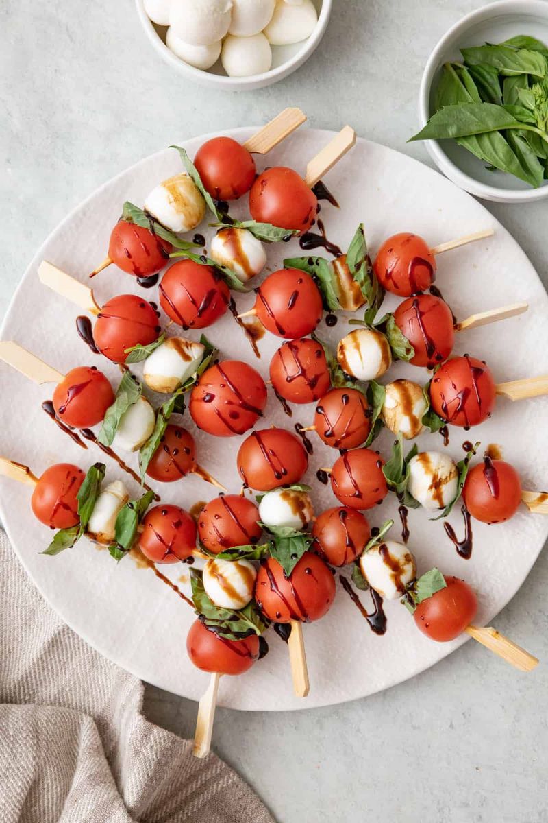 Skewered Cherry Tomatoes And Basil