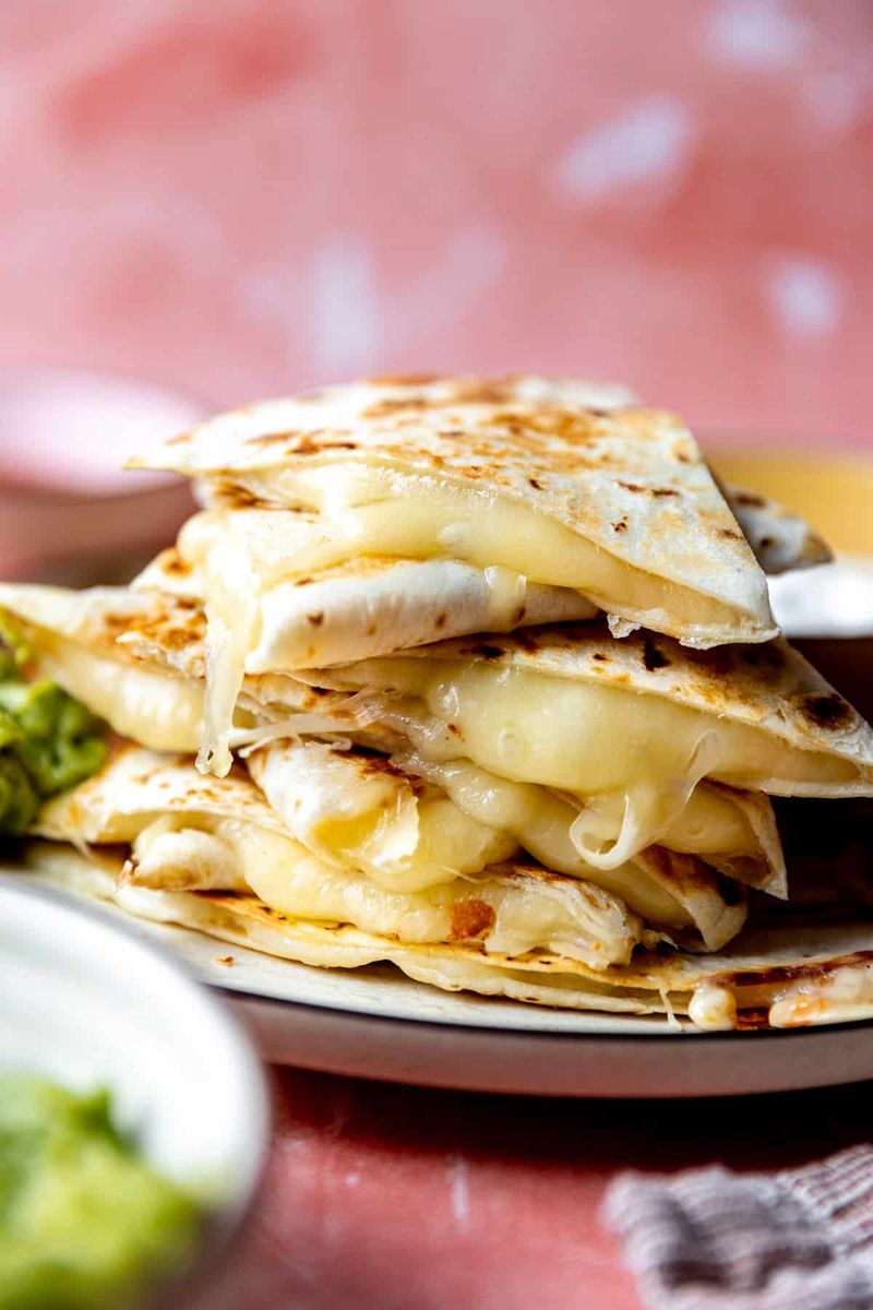 Warm Tortilla With Melted Cheese