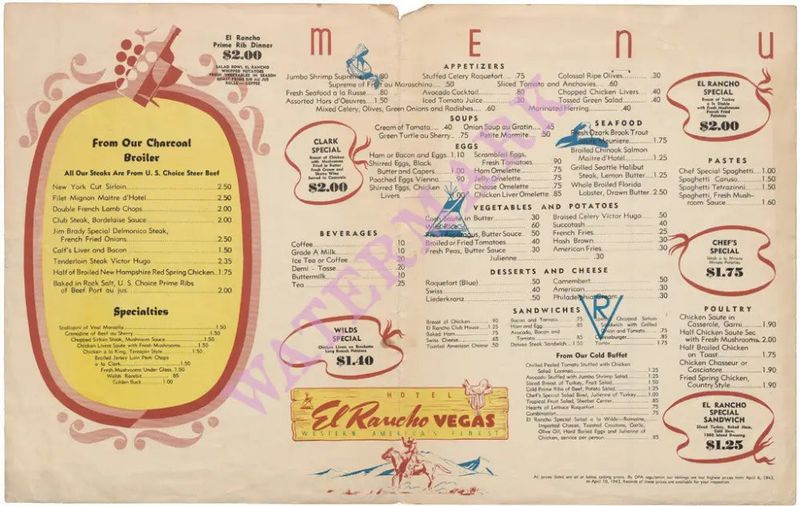 Vegas Strip Hotel Brunch Menu