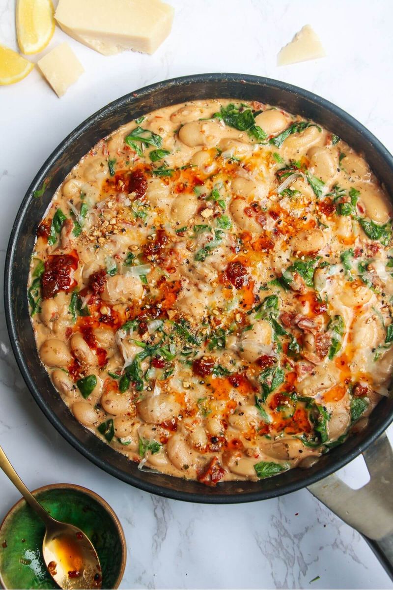 Garlic Parmesan White Bean Casserole
