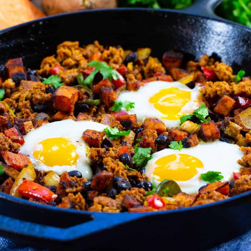 Sweet Potato Breakfast Hash With Chorizo