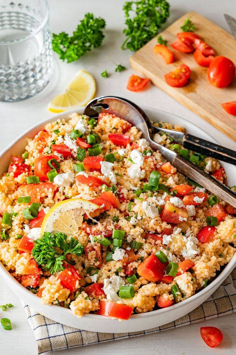 Couscous With Roasted Red Peppers And Feta