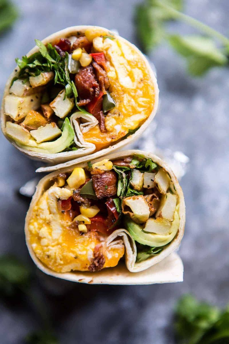 Breakfast Burrito With Chorizo And Avocado