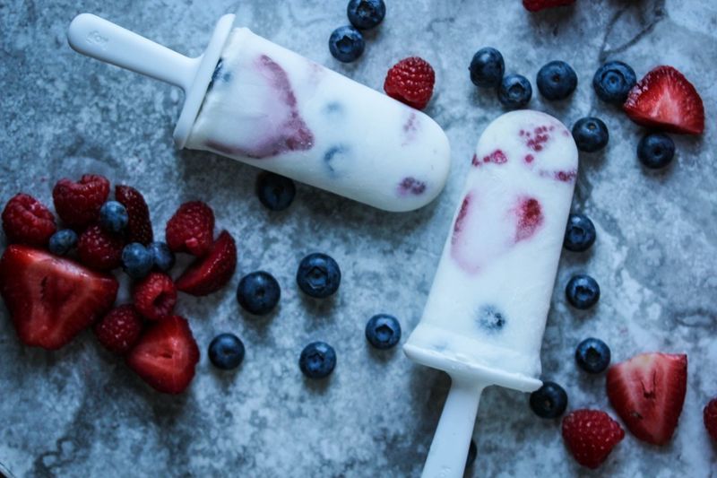 Low-Carb Berry Cream Popsicles