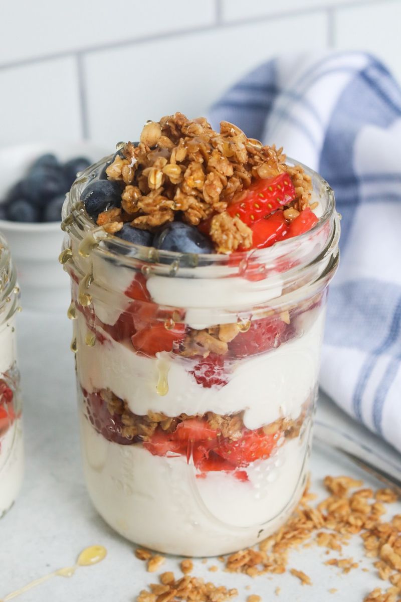 Greek Yogurt Parfait With Granola And Honey