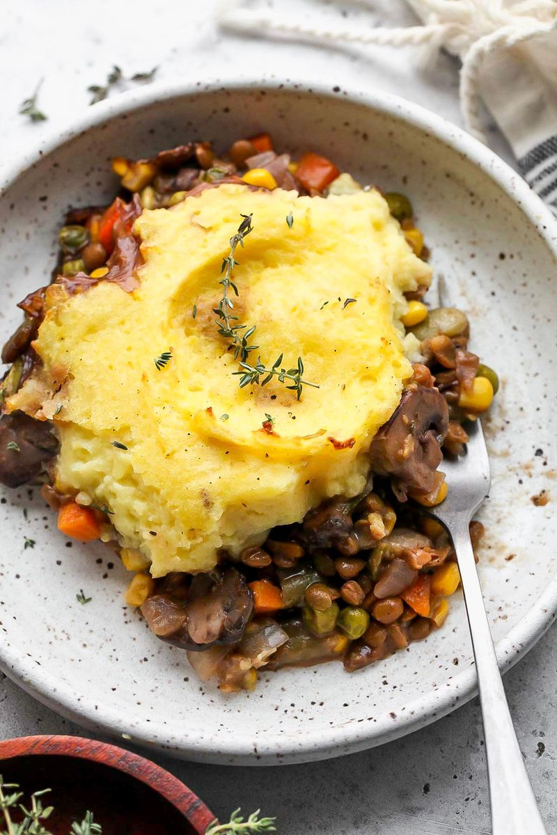 Balsamic Mushroom And Lentil Shepherd's Pie