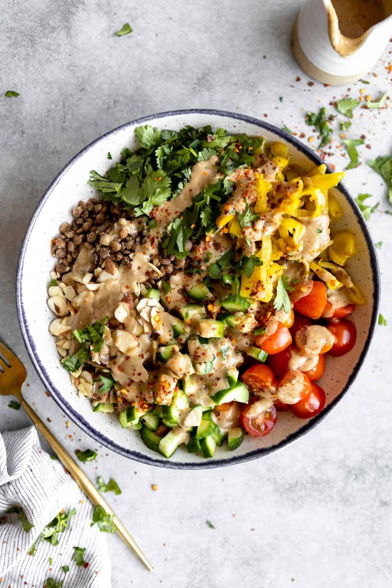 Lentil And Avocado Salad With Grilled Chicken
