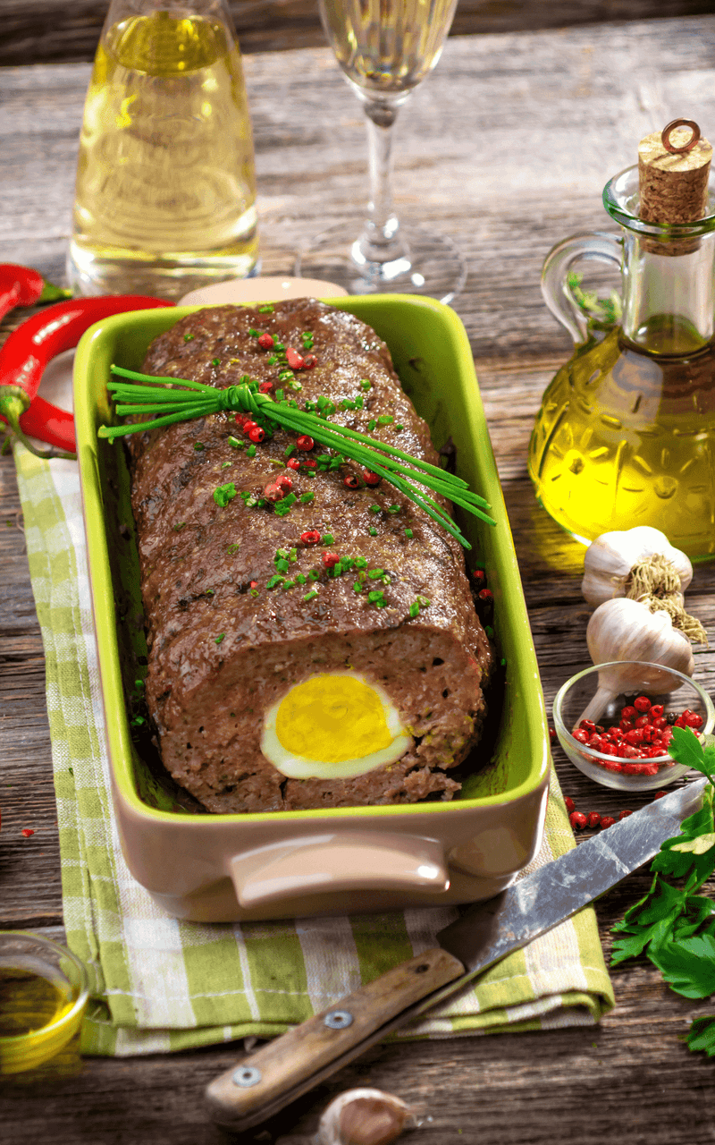 Meatloaf With Hard-Boiled Eggs Inside