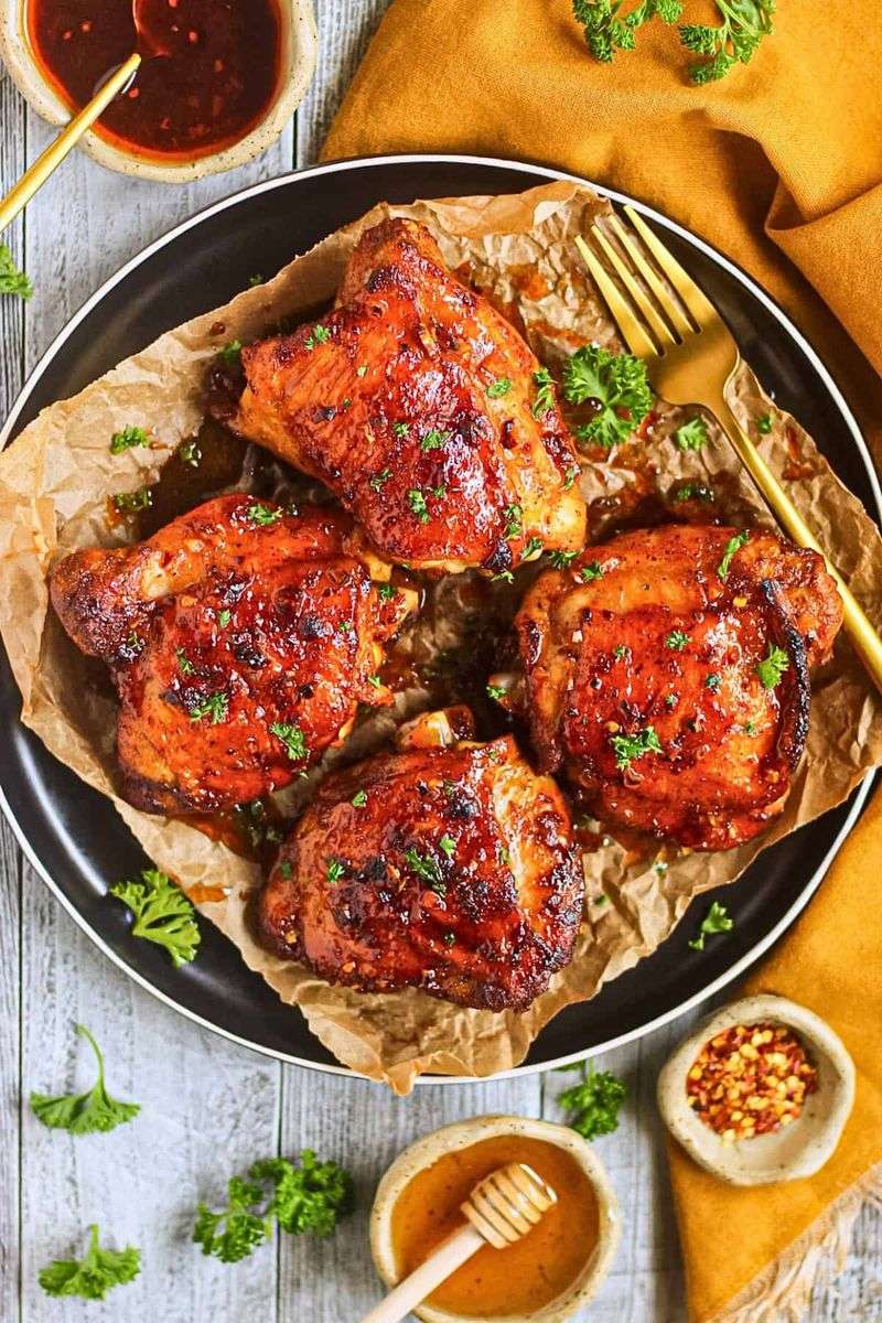 Spicy Honey Grilled Chicken Thighs