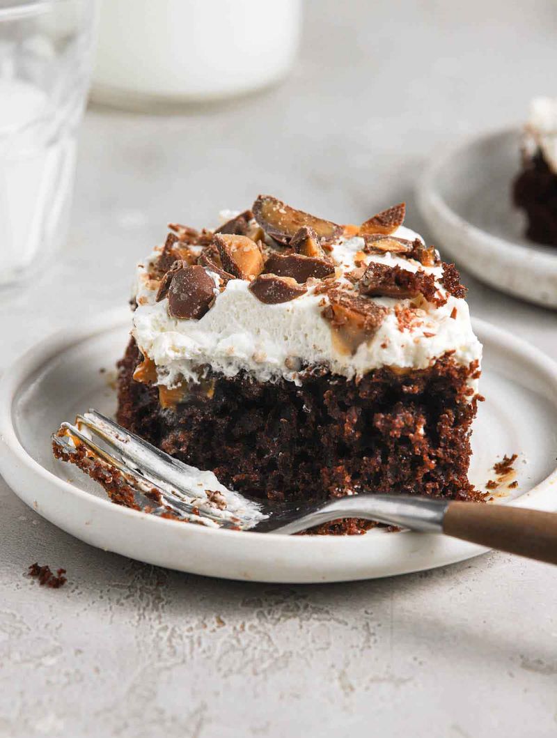 Coffee Caramel Poke Cake
