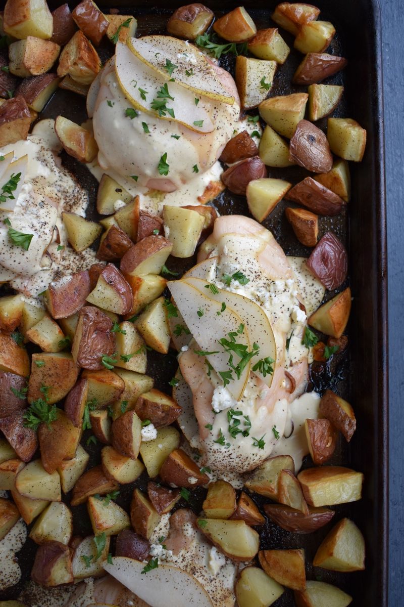 Pear and Gorgonzola Stuffed Chicken Breast