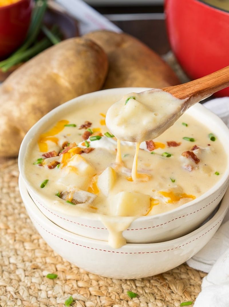 Loaded Potato Soup With Toppings Bar