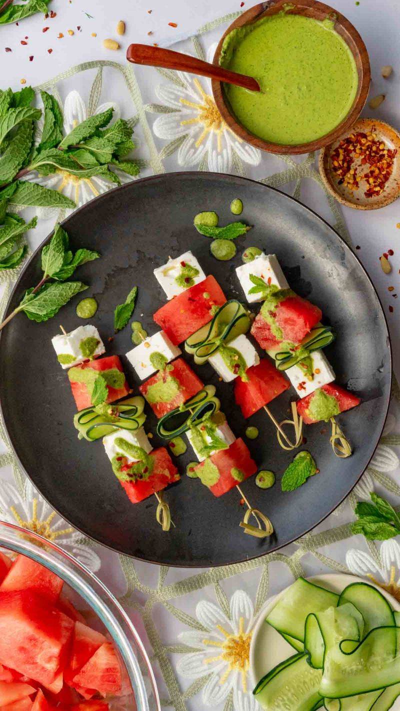 Watermelon Feta Skewers