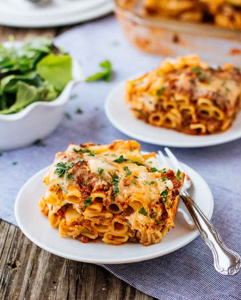 Frozen Mixed Veggies + Baked Ziti + Pudding Cup