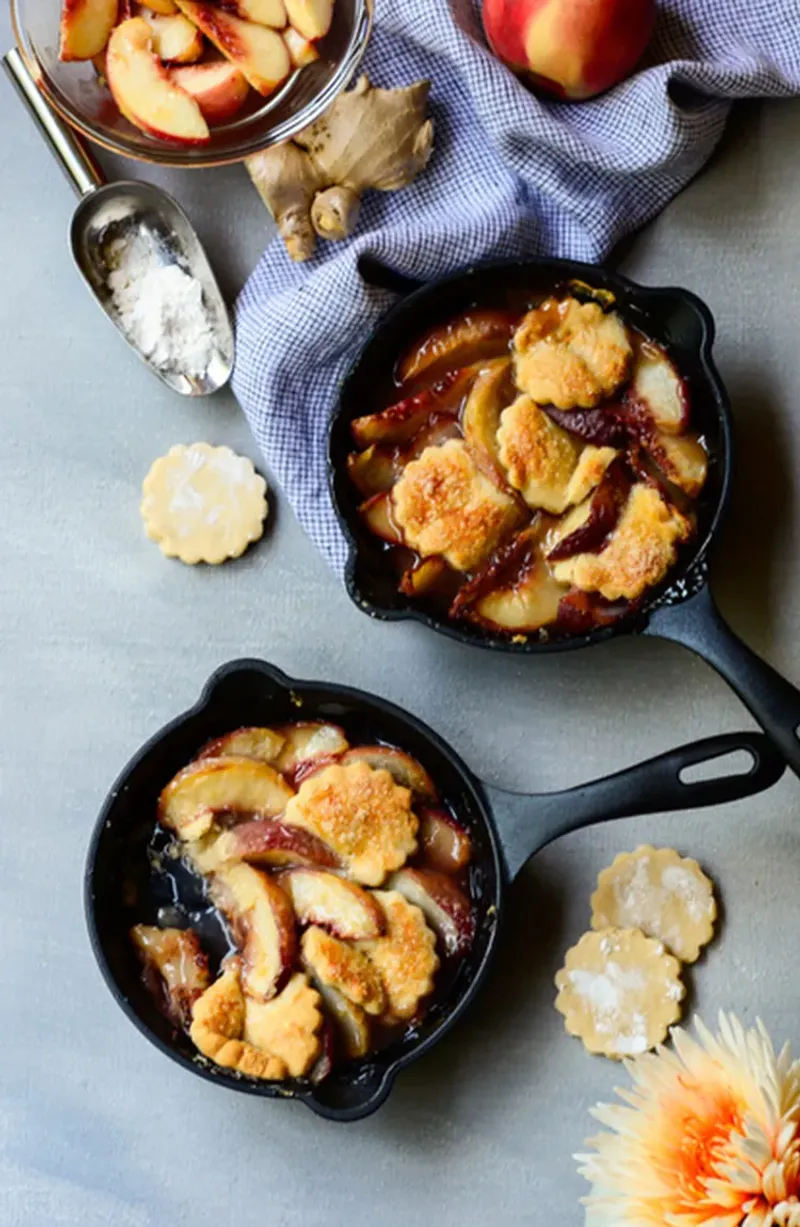 Ginger-Cardamom Peach Cobbler