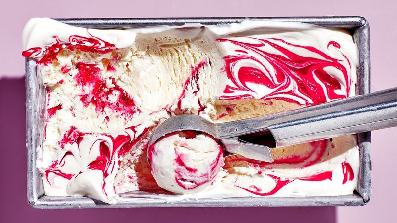 Keto Raspberry Swirl Ice Cream