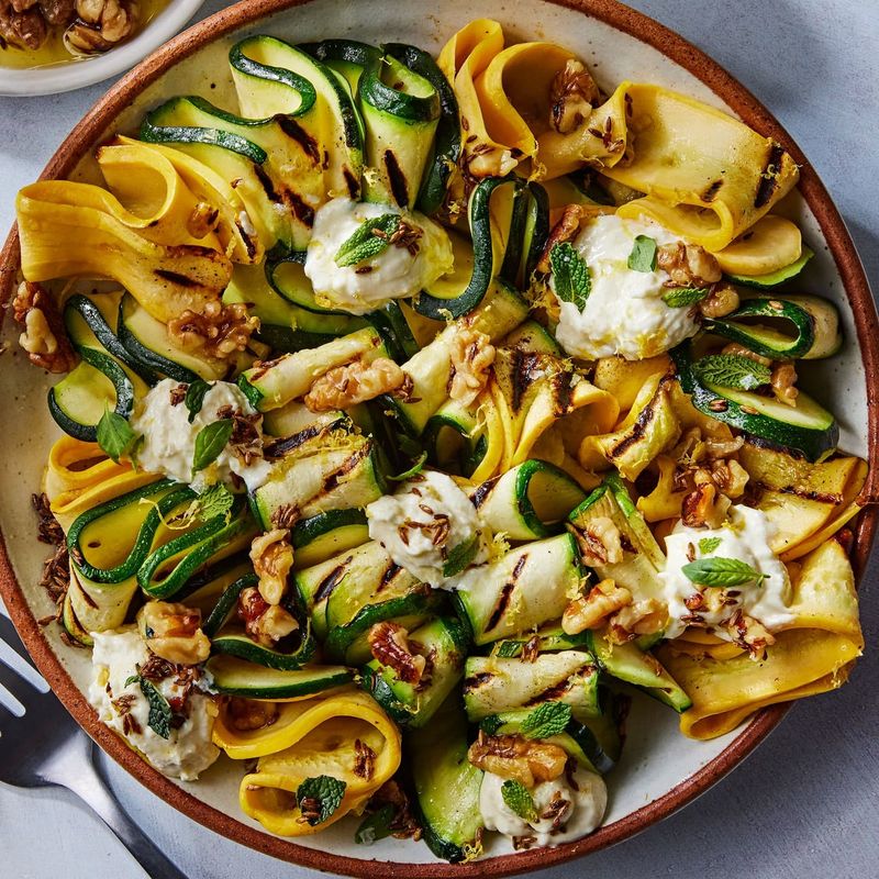 Grilled Zucchini With Ricotta & Walnuts