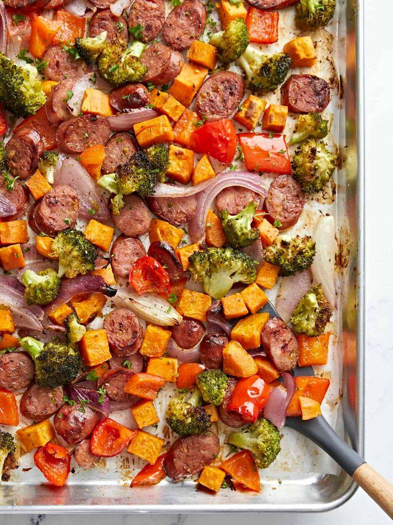 Sheet Pan Sausage And Vegetables
