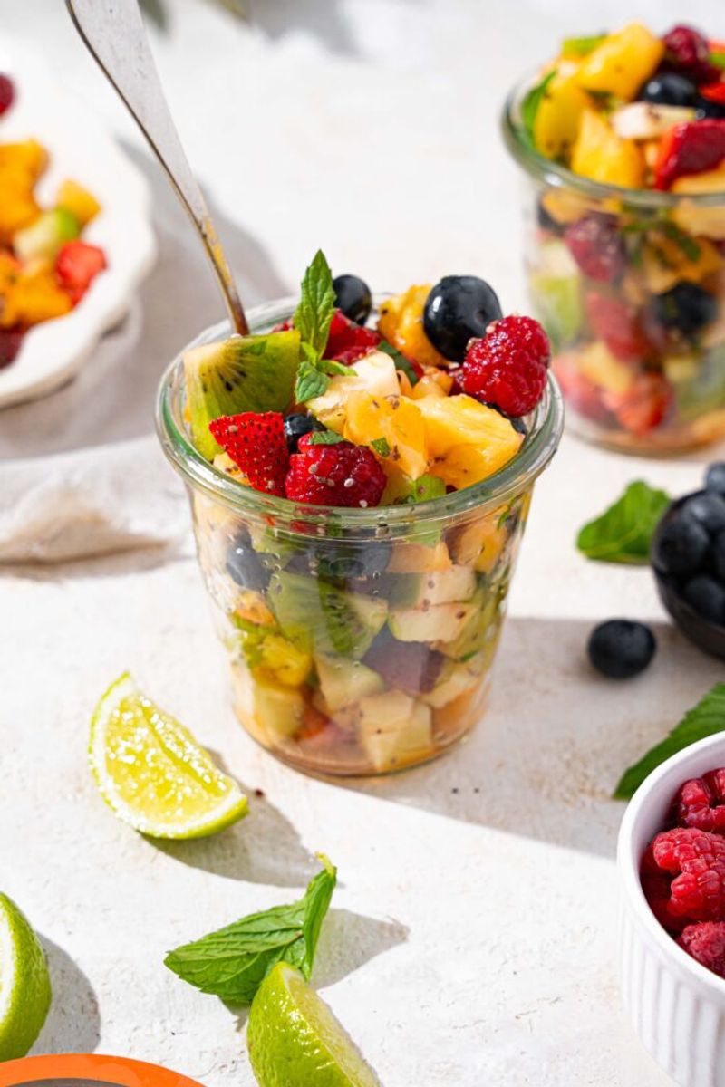 Fruit Salad With Mint And Lime Juice