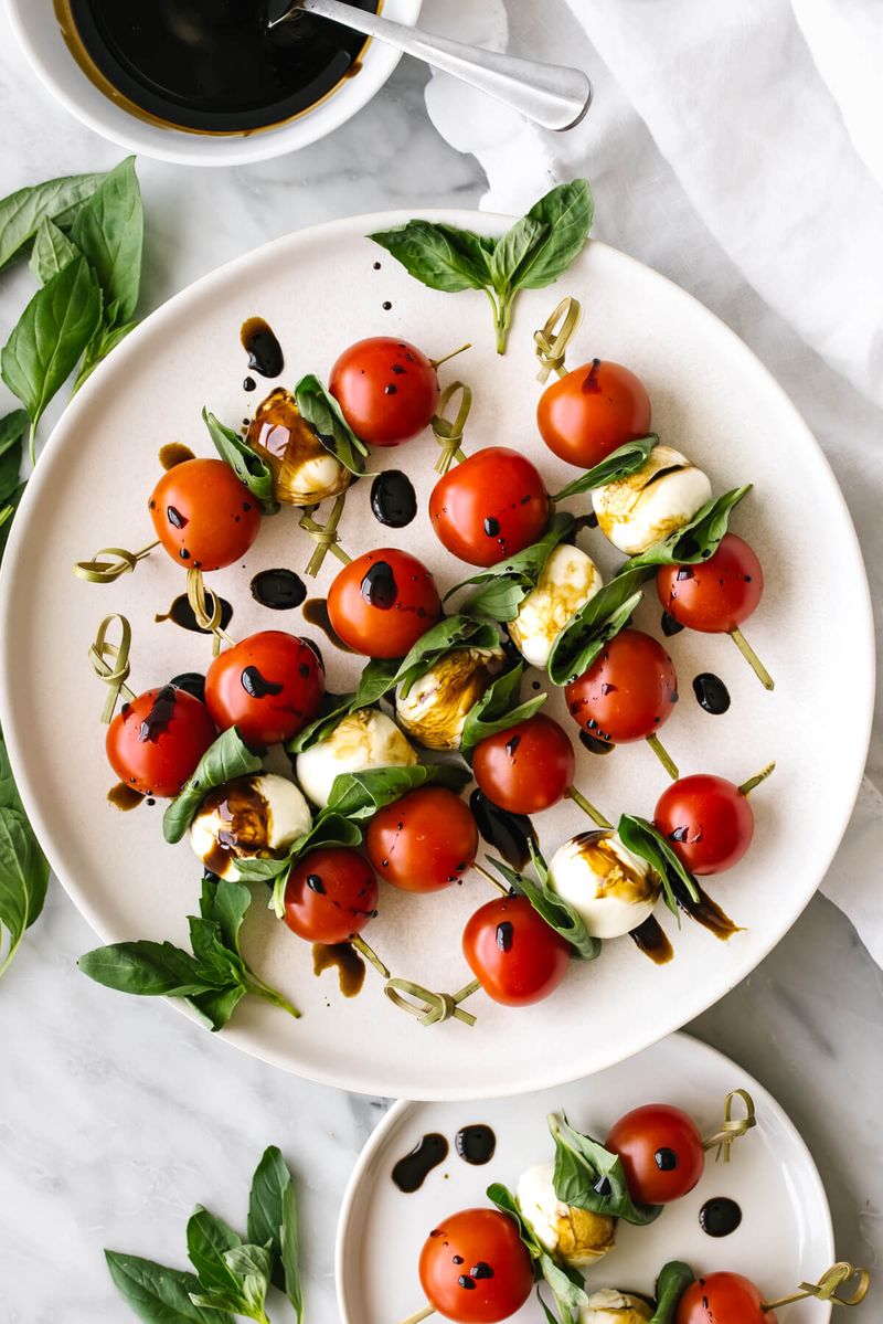 Caprese Skewers With Balsamic Drizzle