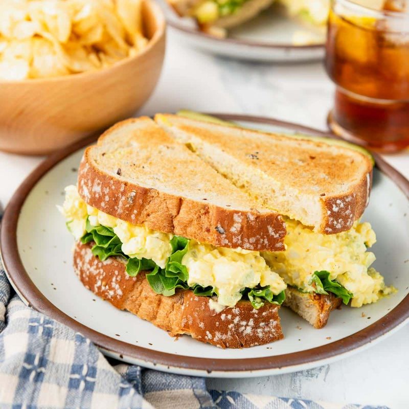 Toast With Jam + Egg Salad Sandwich + Chocolate Chip Cookie