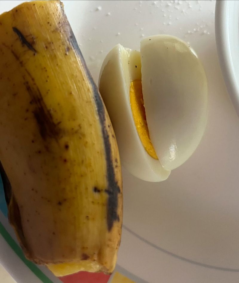 Hard-Boiled Egg And A Banana