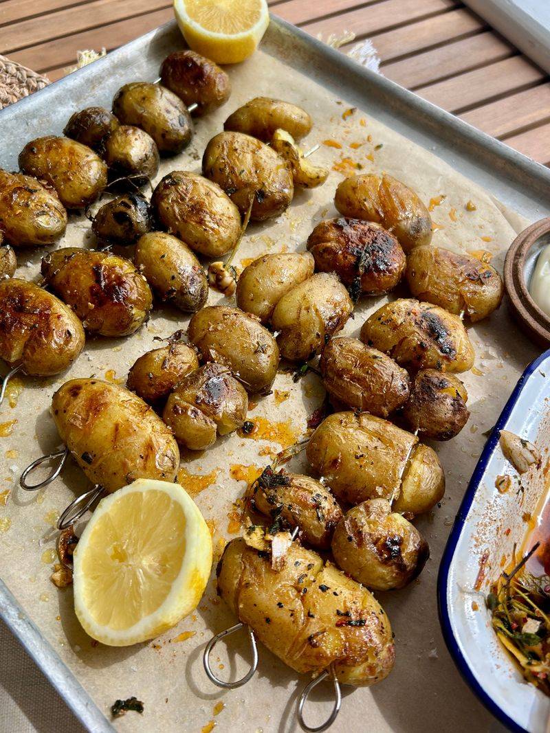 Zesty Lemon Potato Skewers