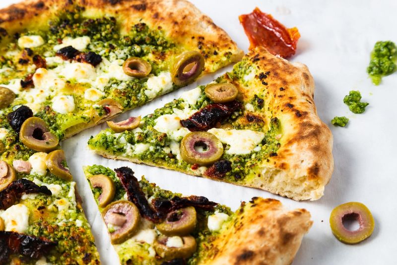 Pesto And Sun-Dried Tomato Pizza