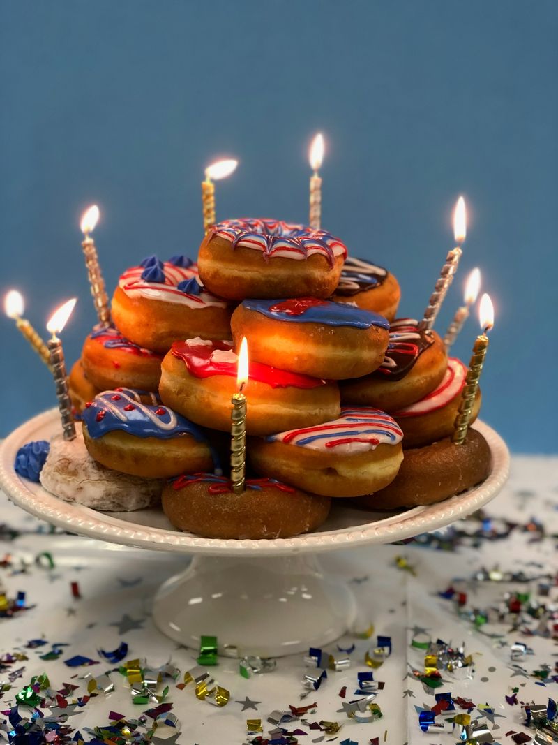 Festive Donut Stack Tower