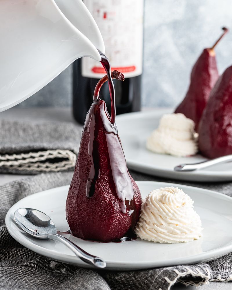 Spiced Red Wine Poached Pears