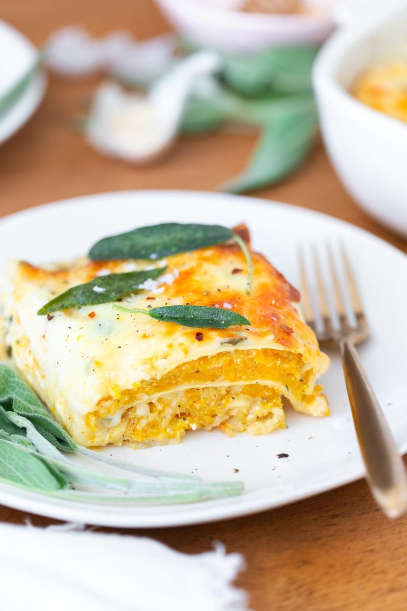 Creamy Butternut Squash and Sage Lasagna
