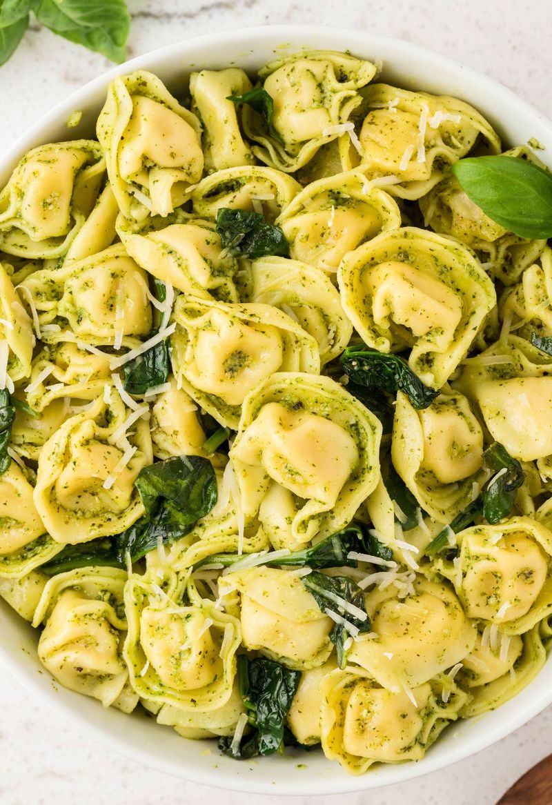 Tortellini With Pesto And Shaved Parmesan