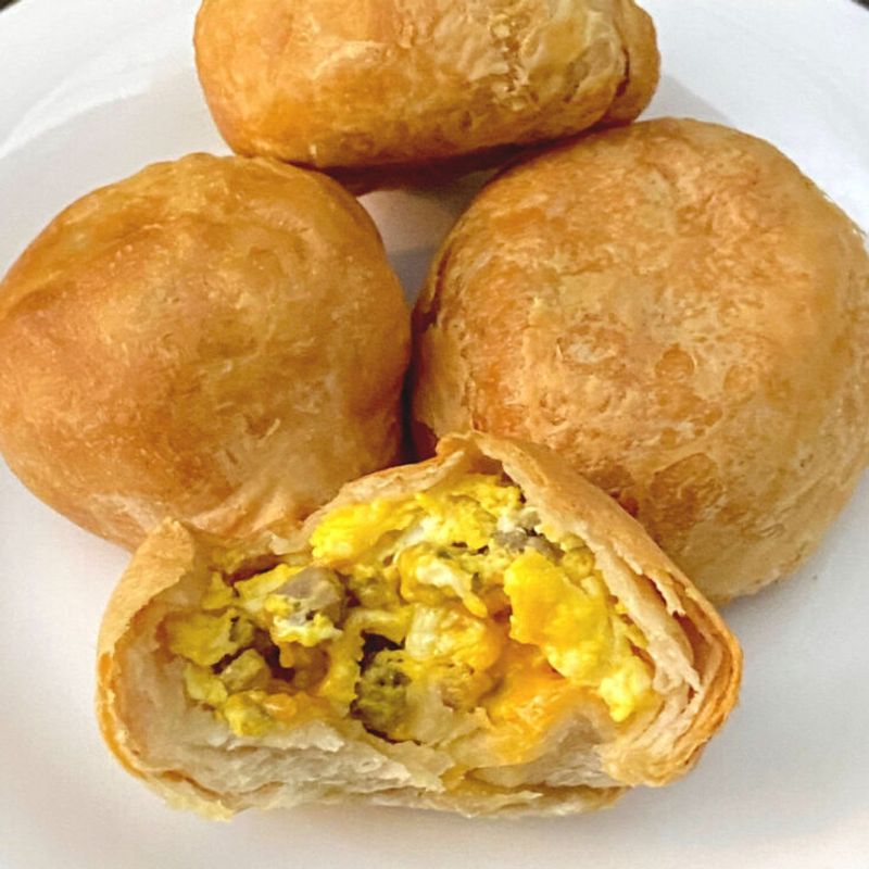 Stuffed Breakfast Biscuit Bombs