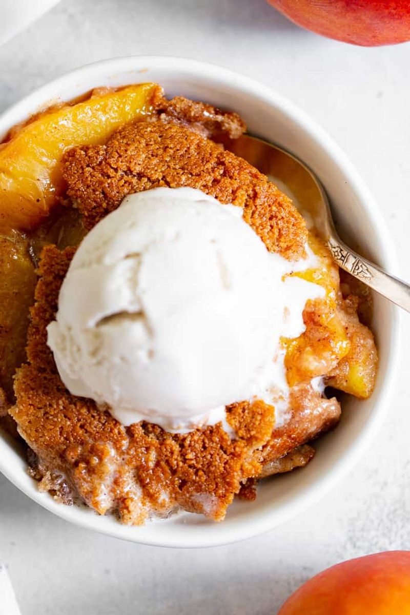 Vegan Coconut Peach Cobbler