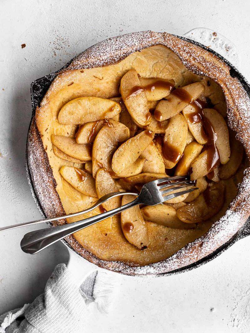 Dutch Baby Pancake With Caramelized Apples