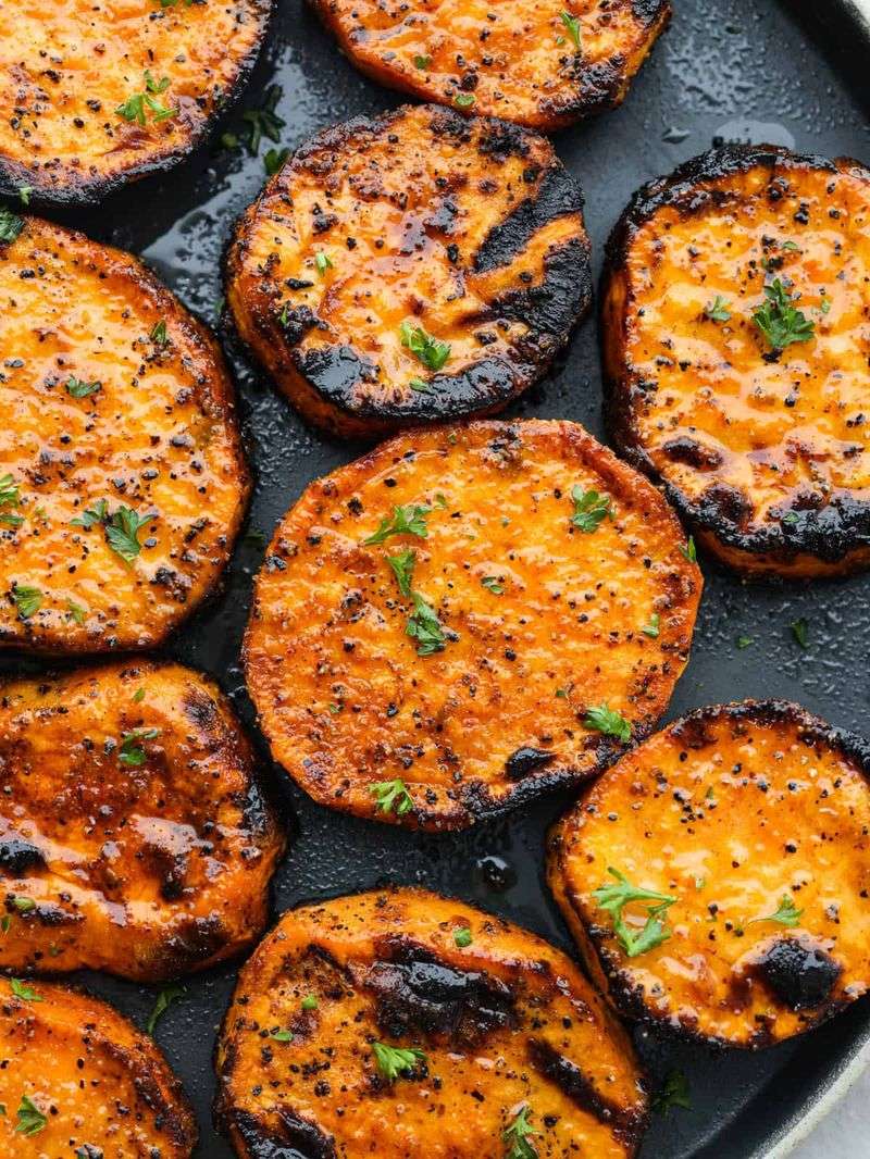 Grilled Sweet Potato Slices