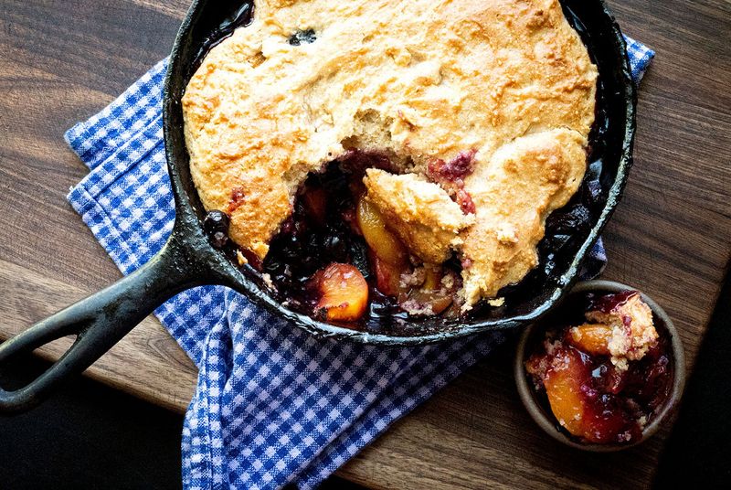 Lemon-Blueberry Peach Cobbler